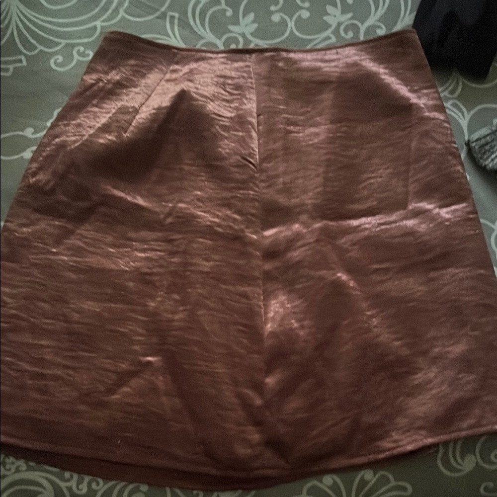 Express Shimmering Bronze Mini Skirt